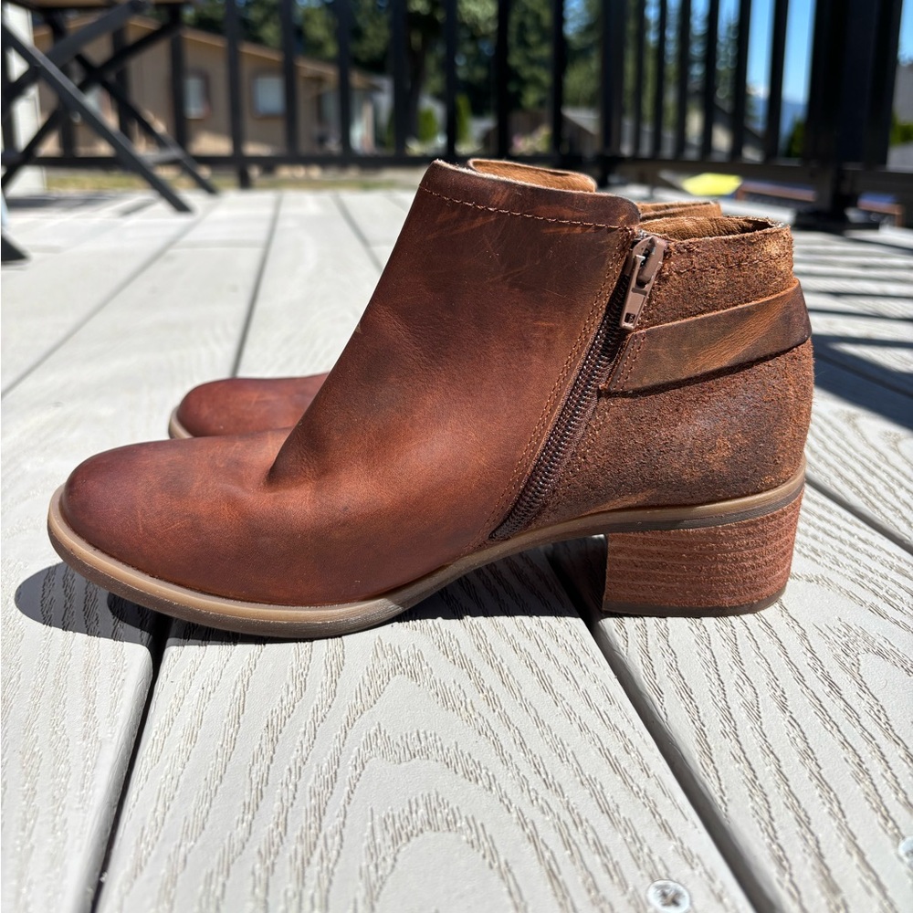 Korks By Kork-Ease Women's 6M Sonya Brown Oiled Leather Ankle Boots Booties Zip - Picture 4 of 10
